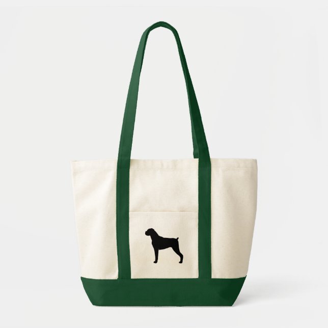 Boxer Dog Breed Silhouette Tote Bag (Front)