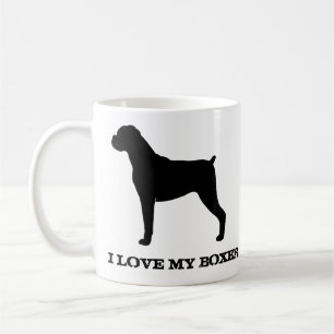 Boxer Dog Breed Silhouettes Custom Coffee Mug