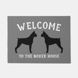 Boxer Dog Breed Silhouettes Custom Doormat