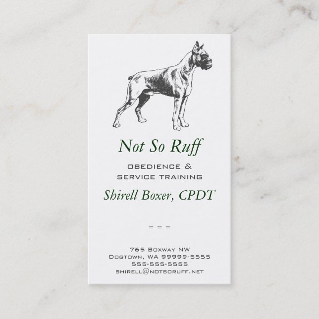 Boxer Dog Business Business Card (Front)