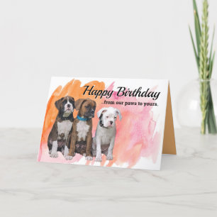 Boxer Dog Cards - Personalized Birthday Card