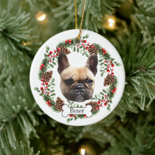 boxer  dog ceramic ornament