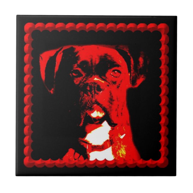 Boxer  dog Ceramic Tile (Front)