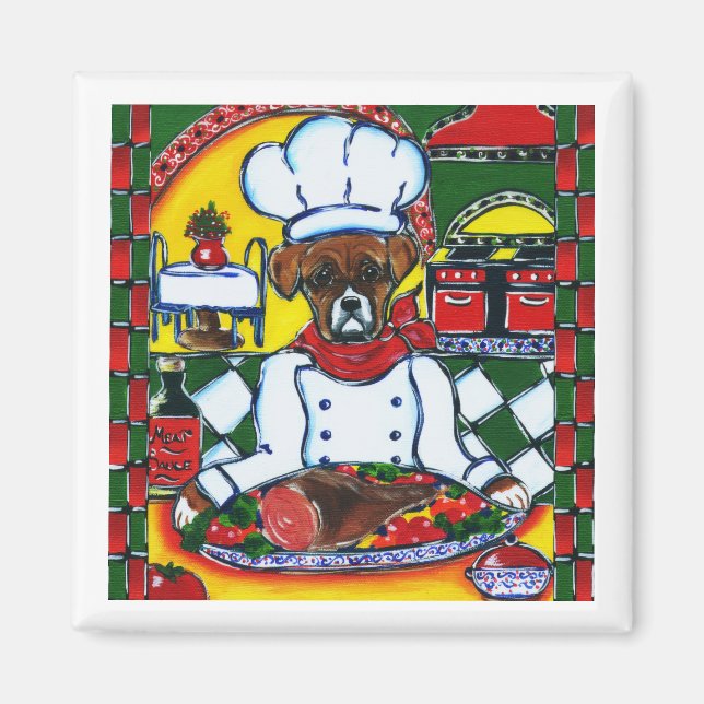 Boxer Dog Chef Magnet (Front)