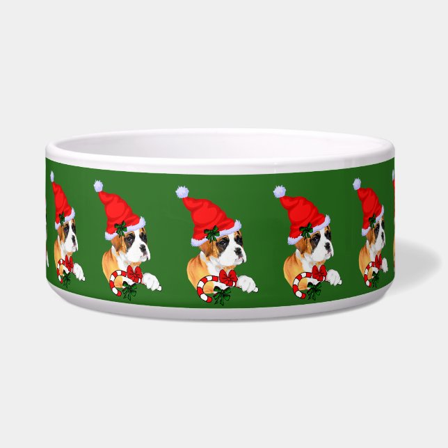 Boxer Dog Christmas Bowl (Front)