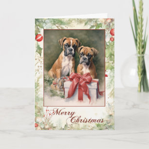 Boxer Dog Christmas Holiday Card