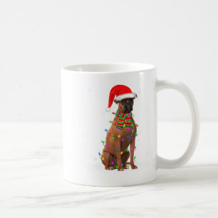 Boxer Dog Christmas Lights Holiday Santa Funny Box Coffee Mug