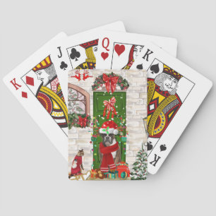 Boxer Dog Christmas Playing Cards