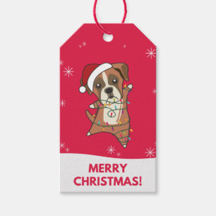 Boxer Dog Christmas Snow Winter Animals Dogs Gift  Tags