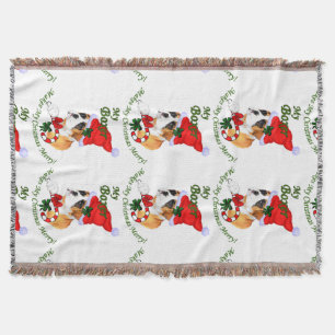 Boxer Dog Christmas Throw Blanket