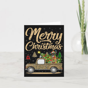 Boxer Dog Christmas Tree Leopard Truck Dog Christm Card