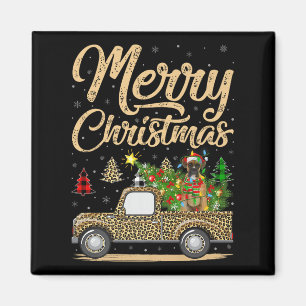 Boxer Dog Christmas Tree Leopard Truck Dog Christm Magnet