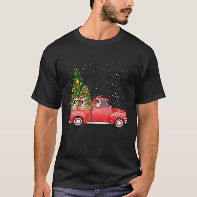 Boxer Dog Christmas Tree On Car Xmas vacation Fami T-Shirt (Front)