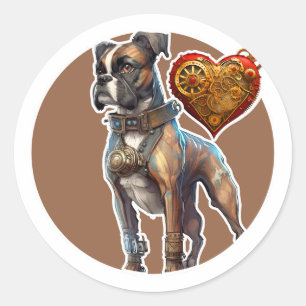Boxer Dog Classic Round Sticker
