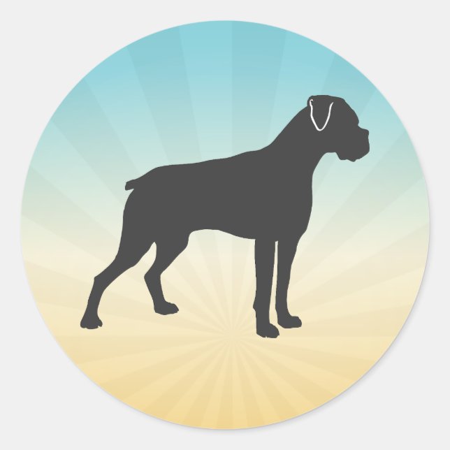 Boxer Dog Classic Round Sticker (Front)