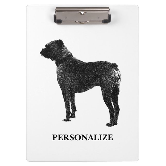 Boxer dog clipboard | Personalized text and photo (Front)