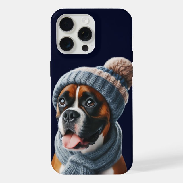Boxer Dog Cold Noses, Warm Cuddles iPhone Case (Back)