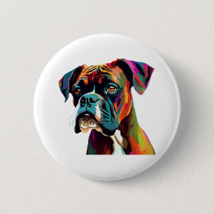 Boxer Dog Colourful 2 Inch Round Button