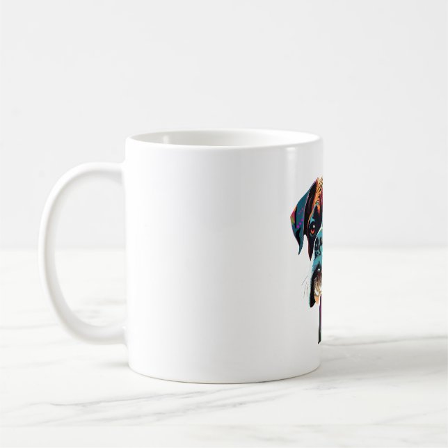 Boxer Dog Colourful Coffee Mug (Left)