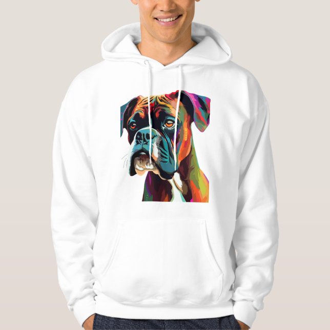 Boxer Dog Colourful Hoodie (Front)