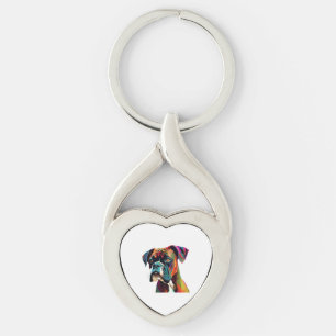 Boxer Dog Colourful Keychain