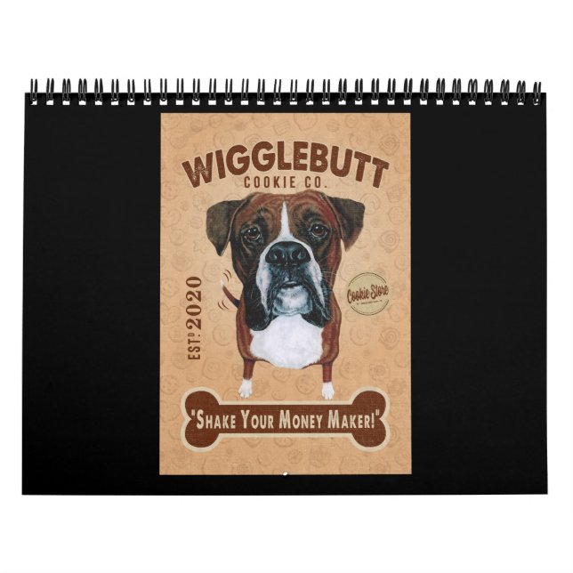 Boxer Dog Cookie Boxer Dog Lover Cute Boxer Calendar (Cover)
