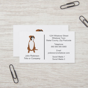 Boxer Dog Design Boarding Kennels Business Card