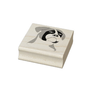 Boxer Dog Design Rubber Stamp