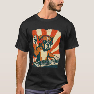 Boxer Dog DJ House Music Retro Dog Lover T-Shirt