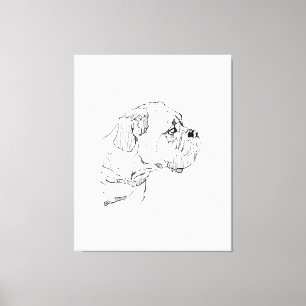 Boxer Dog  – Dog Lover Minimalist Illustration Canvas Print