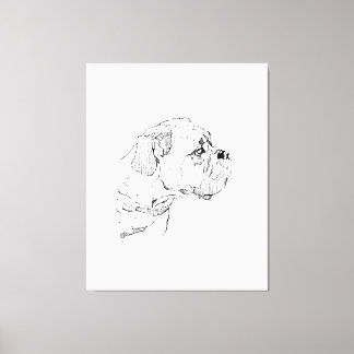 Boxer Dog – Dog Lover Minimalist Illustration Canvas Print