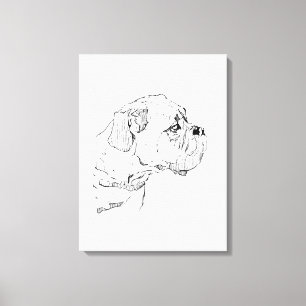 Boxer Dog  – Dog Lover Minimalist Illustration Canvas Print