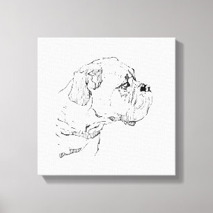 Boxer Dog  – Dog Lover Minimalist Illustration Canvas Print
