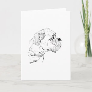 Boxer Dog – Dog Lover Minimalist Illustration Thank You Card
