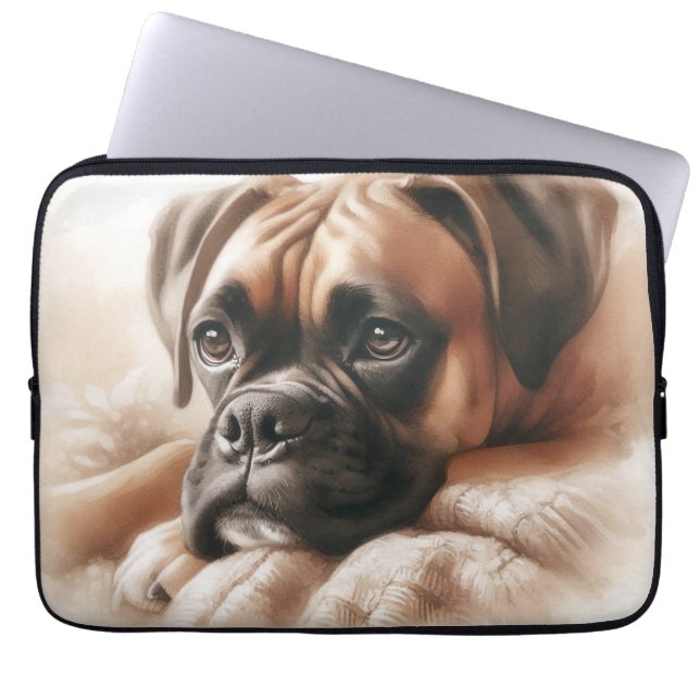 Boxer Dog Expert Snuggler Laptop Sleeve (Front)