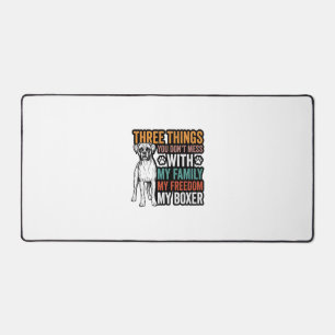 Boxer Dog Family Freedom Vintage Shirt Design_1 Desk Mat
