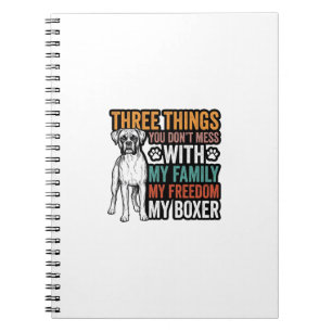 Boxer Dog Family Freedom Vintage Shirt Design_1 Notebook