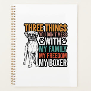 Boxer Dog Family Freedom Vintage Shirt Design_1 Planner