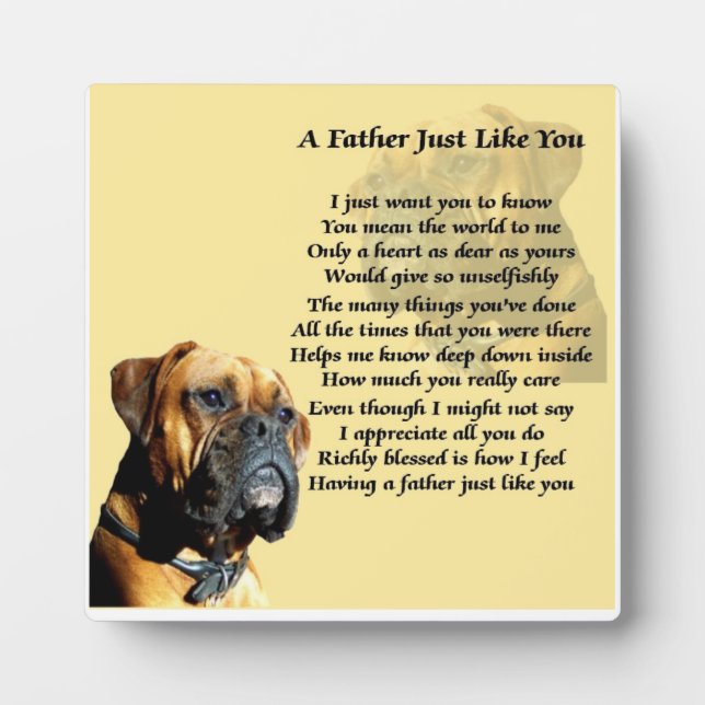 Boxer Dog Father Poem Plaque (Front)