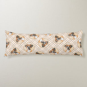 Boxer Dog Fawn Painting Uncropped Ear Cute Dog Art Body Pillow