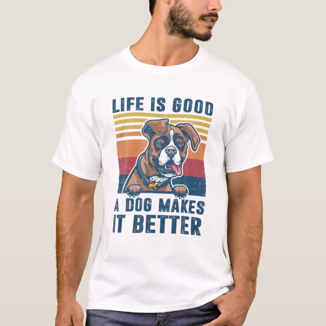 Boxer Dog Gifts Funny Boxer Dog Dad Mom Men Women T-Shirt (Front)