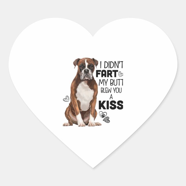 Boxer Dog gifts Heart Sticker (Front)