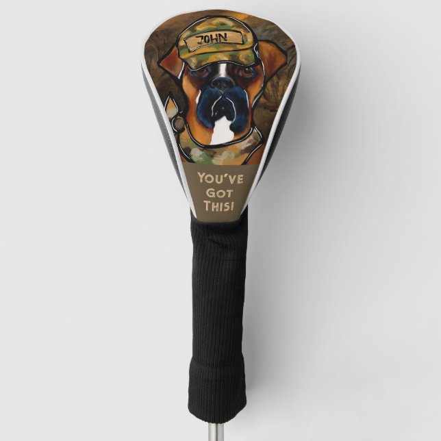 Boxer Dog Golf Head Cover (Front)