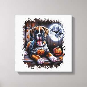 Boxer Dog Halloween Canvas Print