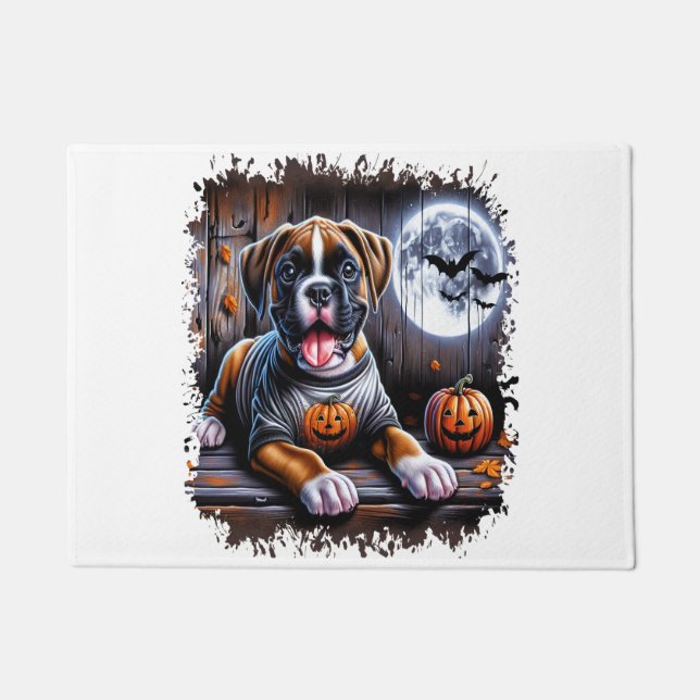 Boxer Dog Halloween Doormat (Front)