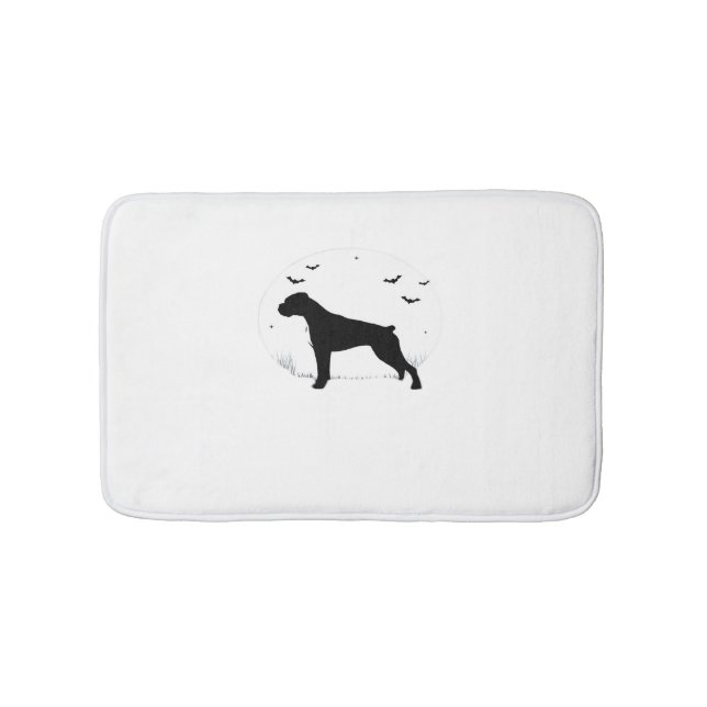 Boxer Dog – Halloween Moon Silhouette Classic T-Sh Bath Mat (Front)