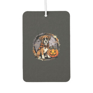 Boxer Dog Halloween Pumpkin Sublimation Air Freshener
