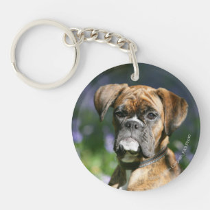 Boxer Dog Headshot Keychain