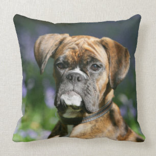 Boxer Dog Headshot Throw Pillow