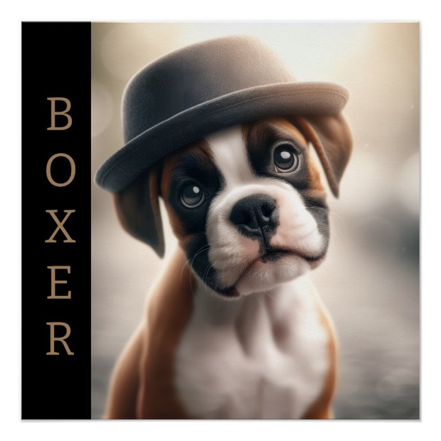 Boxer Dog in Style Poster (Front)